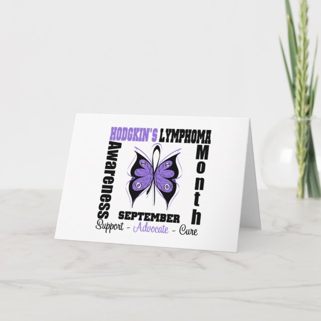 Hodgkins Lymphoma Month Butterfly Awareness Karte (Vorderseite)