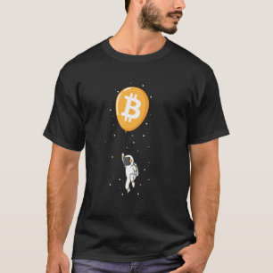 Hodl Bitcoin Astronaut auf dem Ballon steigt T-Shirt