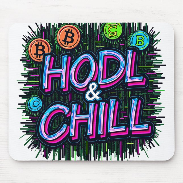 HODL & Chill - Ride the Crypto Wave 🚀" Mousepad (Vorne)