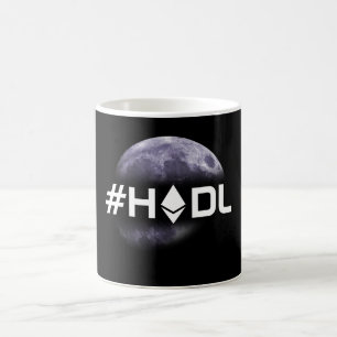 #HODL Ethereum zur Mond-Schwarz-Tasse Kaffeetasse