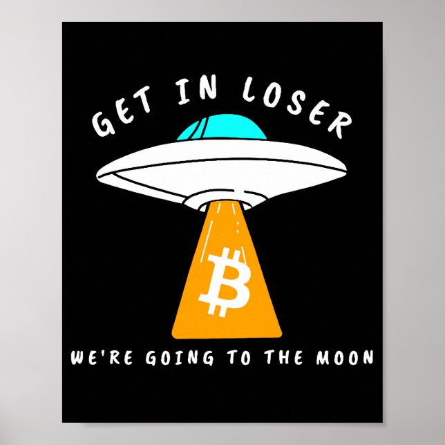 Hodl - Moon - UFO - BITCOIN - Krypto Poster (Vorne)