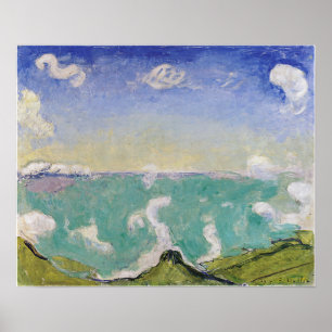 Hodler - Caux-Landschaft mit aufsteigenden Wolken  Poster