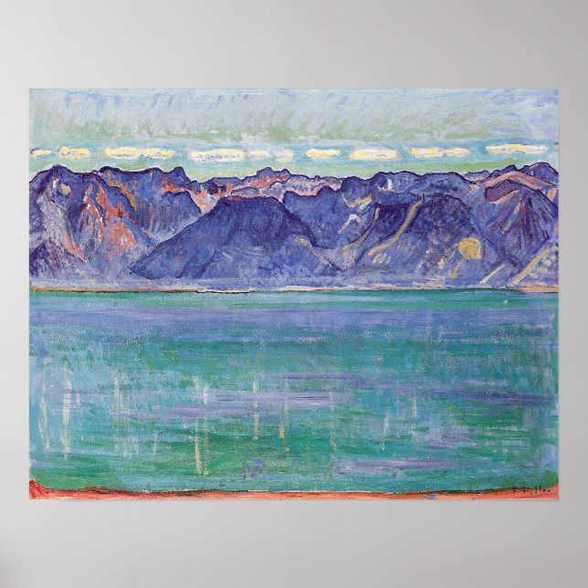 Hodler - Genfersee, Aussicht auf den Savoyberg 190 Poster (Vorne)