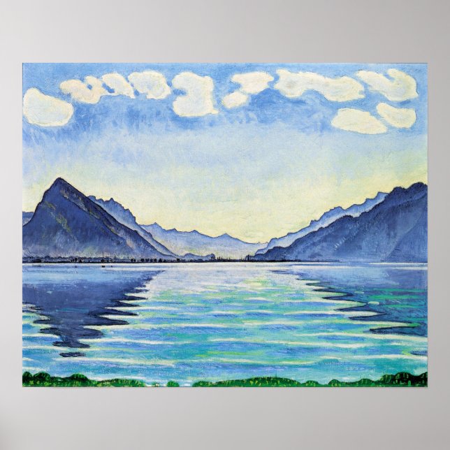 Hodler - Lake Thun Symmetric Reflection 1905 Poster (Vorne)