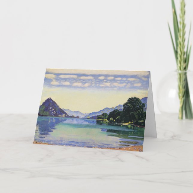 Hodler - Thunersee aus Lessig, berühmtes Bild, Karte (Vorderseite)