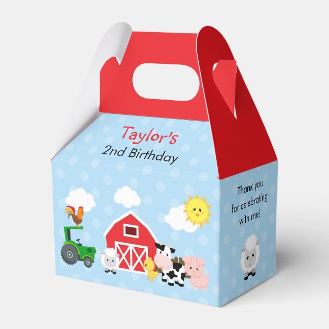 Hof Birthday Gefälligkeitsboxen (Gable Box) - Blue Geschenkschachtel (Vorderseite)