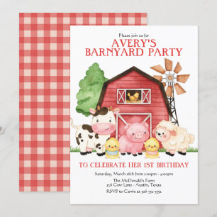 Hof Einladung zum Geburtstag, Barnyard Geburtstag