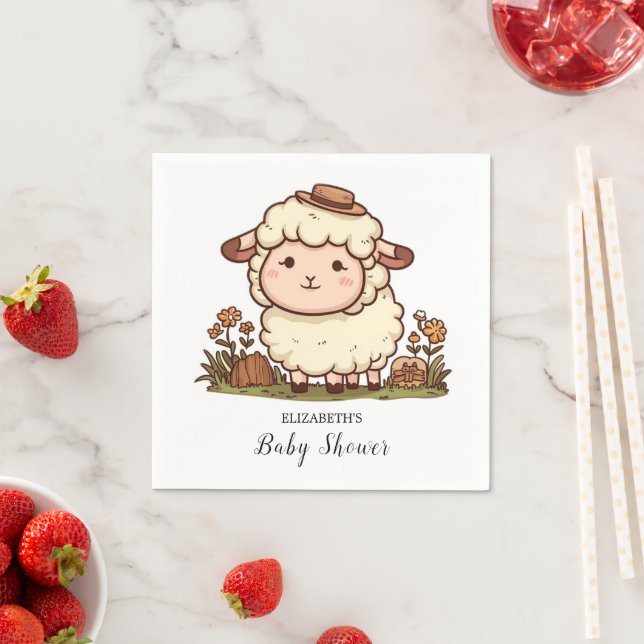 Hof Hübsche Schafspuppe Serviette (Beispiel)