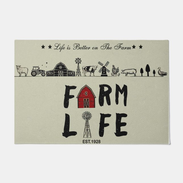 Hof Leben Türmchen, Landwirtschaft Funny Outdoor M Fußmatte (Vorderseite)