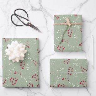 Hof Lorbeer grün rustikale Laubbaumstruktur niedli Geschenkpapier Set