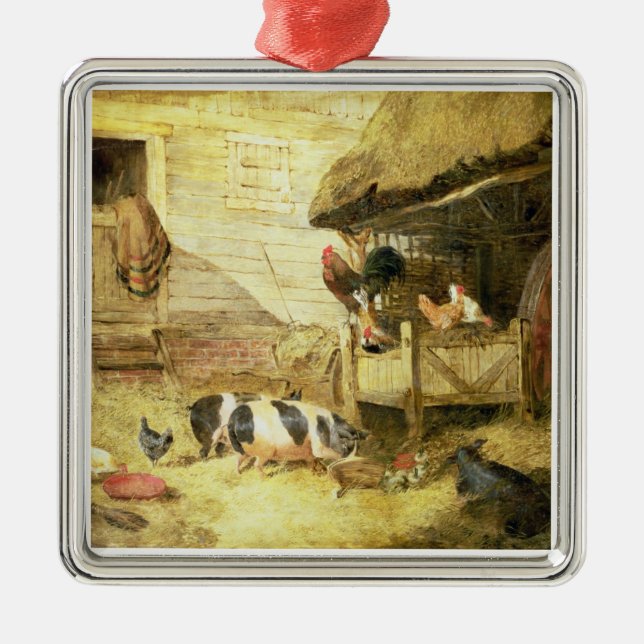 Hof-Szene Silbernes Ornament (Vorne)
