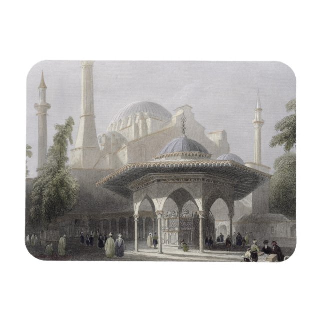 Hof und Brunnen von St. Sophia, Istanbul, Grav Magnet (Horizontal)