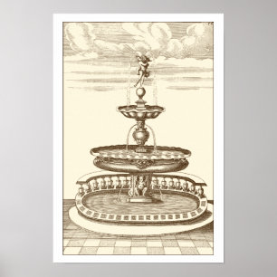 Hofbrunnen mit Zierstuben Poster