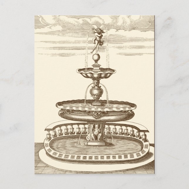 Hofbrunnen mit Zierstuben Postkarte (Vorderseite)