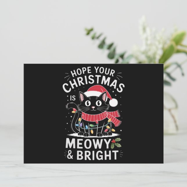 Hoffe, deine Weihnachten ist Meowy und helle Katze (Stehend Vorderseite)