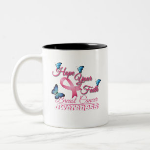 Hoffe deinen Glauben (Brustkrebs-Bewusstsein) Zweifarbige Tasse