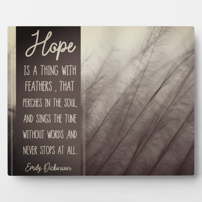 HOFFE etwas mit Federn Fotoplatte (Vorderseite)