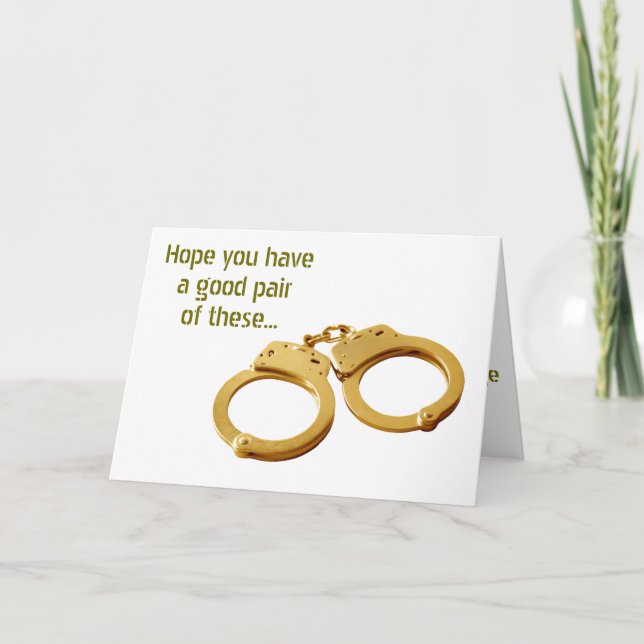 HOFFEN, DASS WIR EIN GUTES HAAR AN HANDCUFFS-WEDDI KARTE (Vorderseite)