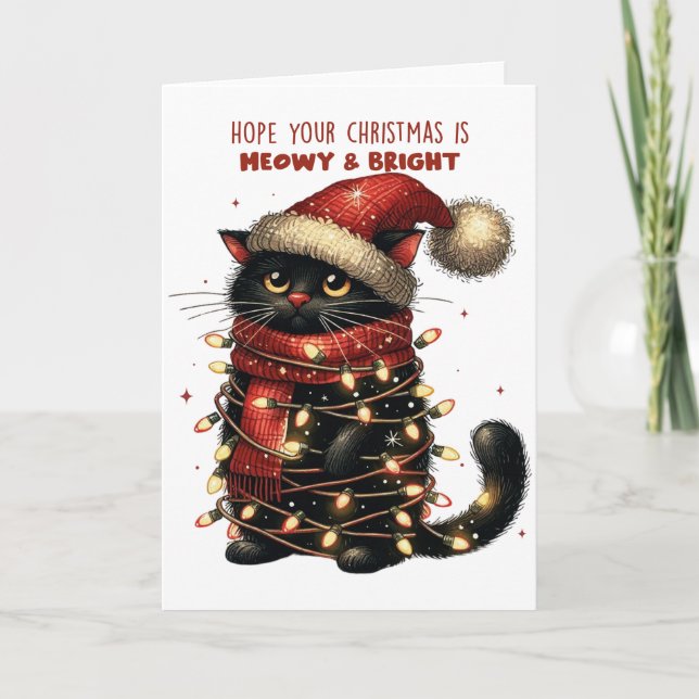 Hoffen Sie, dass Ihr Weihnachten ist Meowy & Brigh Karte (Vorderseite)