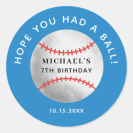 Hoffen Sie, dass Sie einen Ball Baseball Geburtsta Runder Aufkleber