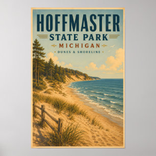 Hoffmaster State Park Michigan Illustration Reise Poster