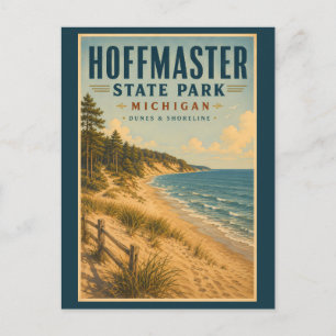 Hoffmaster State Park Michigan Illustration Reise Postkarte