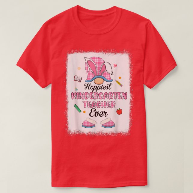 Hoffnest Kindergarten Lehrer je Kariert Gnome Bun T-Shirt (Design vorne)
