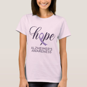 "Hoffnung" Alzheimer's Awareness Lila Ribbon Scrip T-Shirt