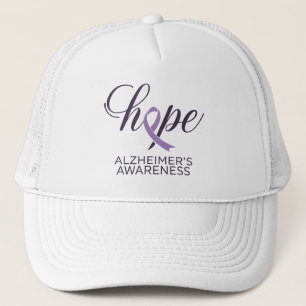 "Hoffnung" Alzheimer's Awareness Lila Ribbon Scrip Truckerkappe