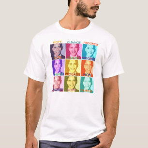 Hoffnung, Änderungu. Fortschrittobama-T-Shirt T-Shirt
