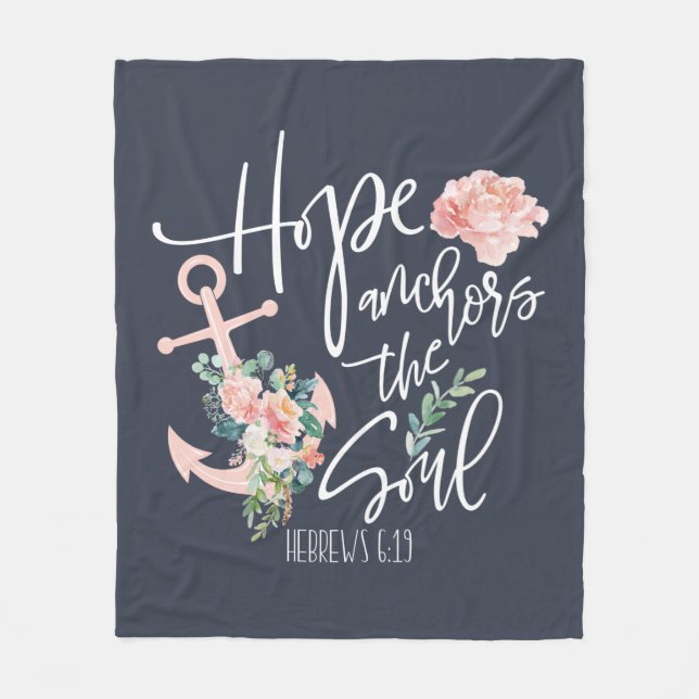 Hoffnung Anker das Soul floral Religious Fleecedecke (Vorderseite)