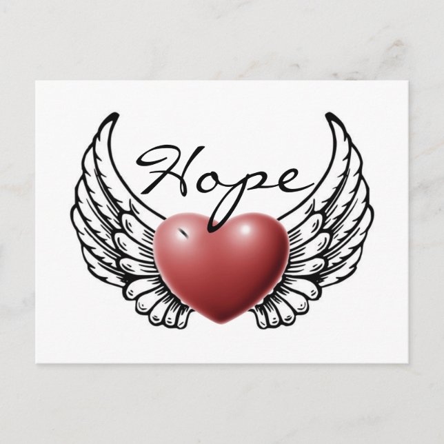 Hoffnung auf Angel Wings" Postkarte (Vorderseite)
