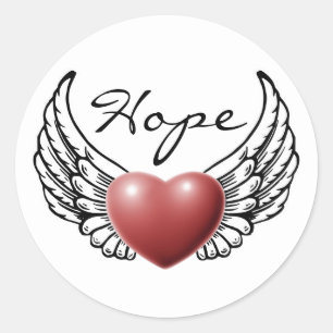 Hoffnung auf Angel Wings Runder Aufkleber