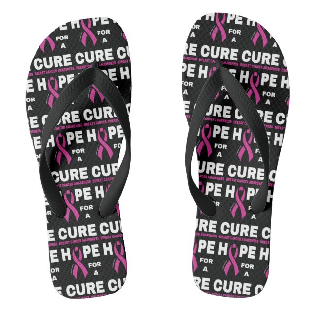 Hoffnung auf eine Heilung... Brustkrebs Flip Flops (Fußbett)