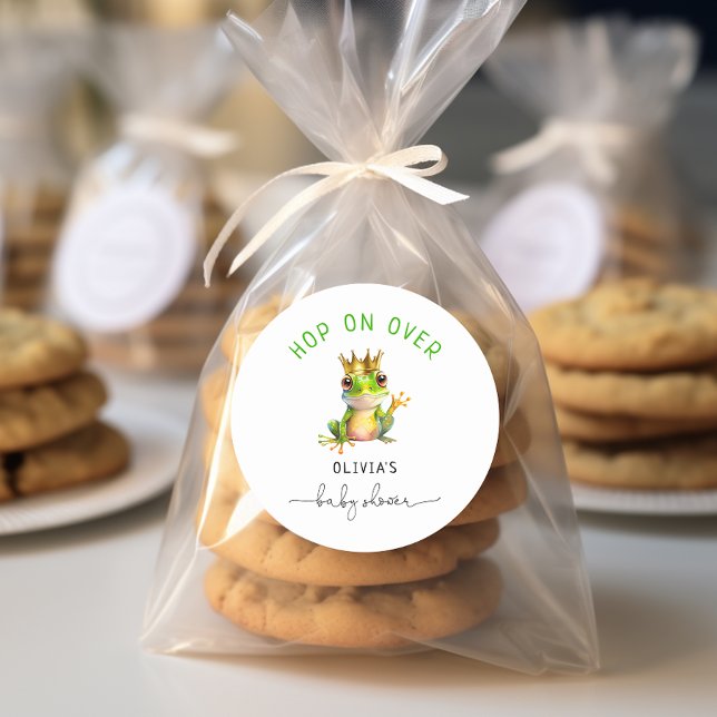 Hoffnung auf Frog Prince Baby Dusche Runder Aufkleber (Von Creator hochgeladen)