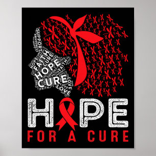 Hoffnung auf Heilung Libelle rotes Band zerzaustes Poster