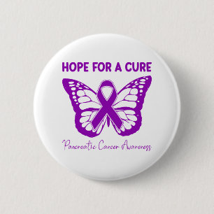 Hoffnung auf Heilung Lila Schmetterling Bauchspeic Button