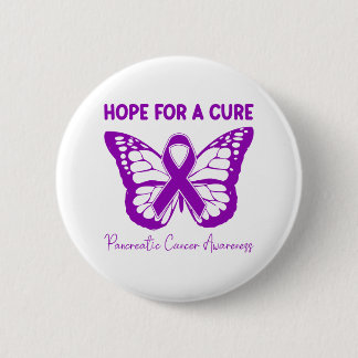 Hoffnung auf Heilung Lila Schmetterling Bauchspeic Button