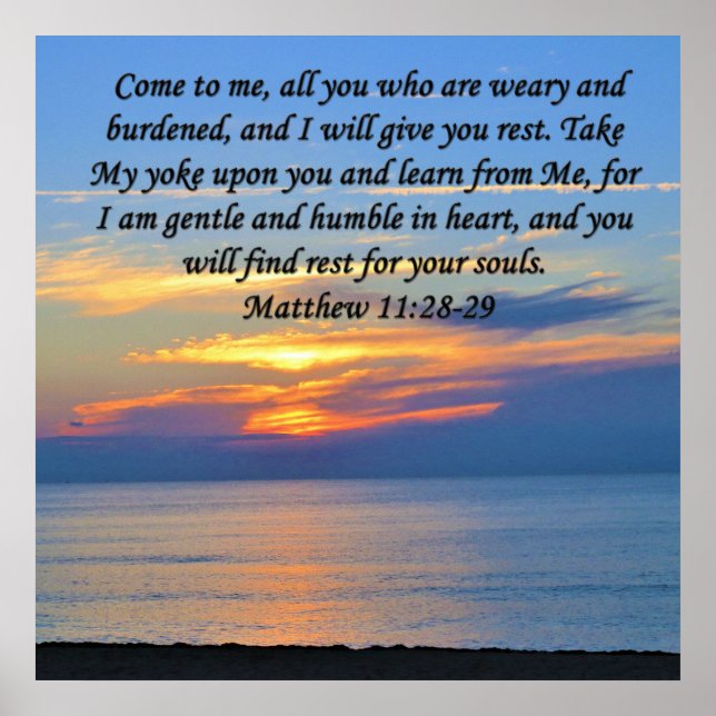HOFFNUNG AUSGEFÜLLT,MATTHEW 11:28 SONNENRISE FOTO  POSTER (Vorne)