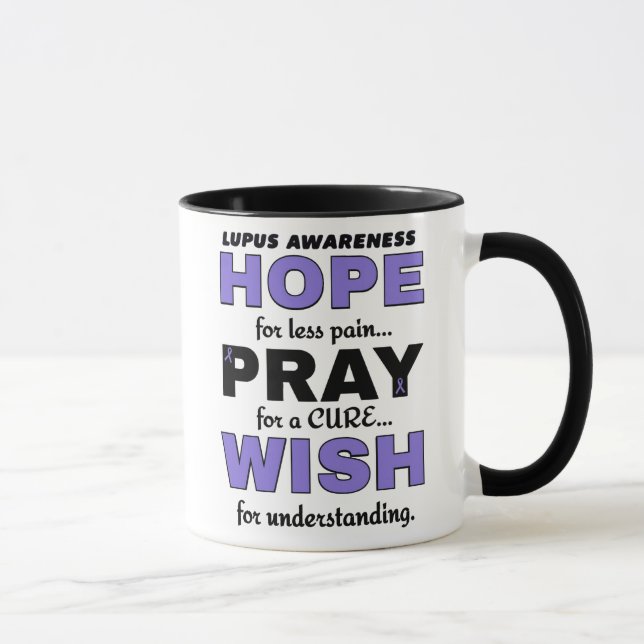 Hoffnung Beten wünscht...Lupus Zwei-Tone-Tasse Tasse (Rechts)