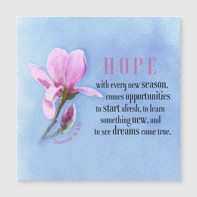 Hoffnung blühen magnetkarte (Vorderseite)