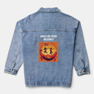 Hoffnung blüht im Lächeln, Freude und Nachhaltigke Jeansjacke