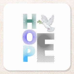 Hoffnung - Christlicher Glaube Inspiration Papier  Rechteckiger Pappuntersetzer