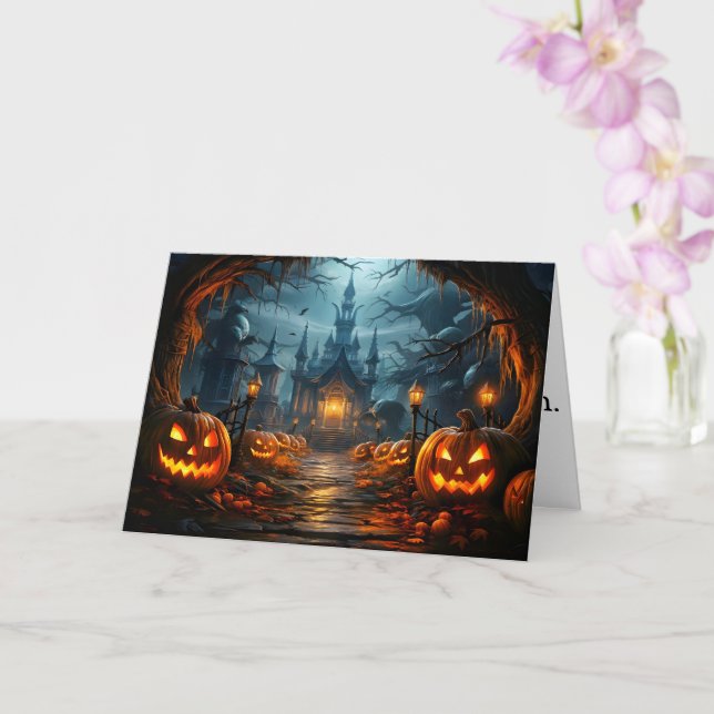 Hoffnung, dass du ein glückliches Halloween hast Karte (Orchidee)
