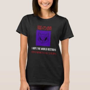 Hoffnung, die Welt zerstört Vintage japanische Kat T-Shirt