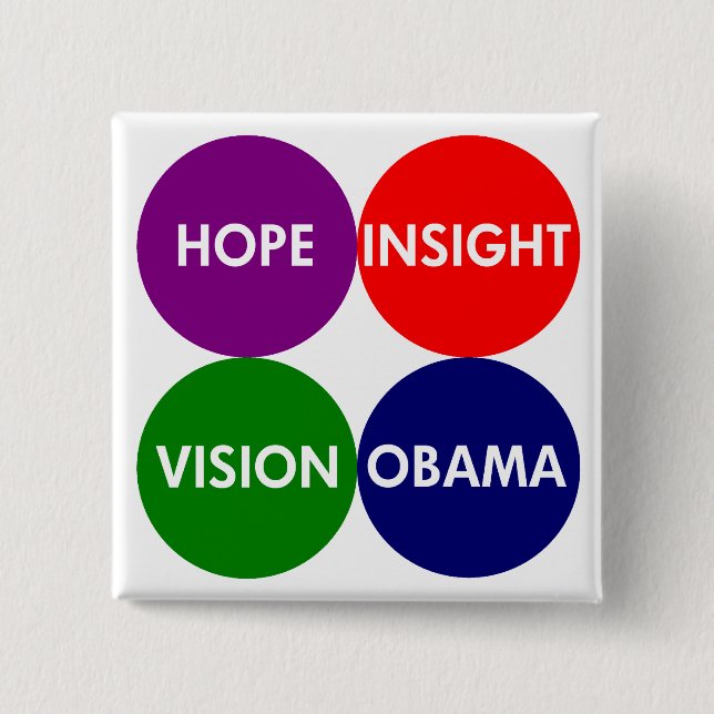 Hoffnung, Einblick, Vision, Obama Button (Vorderseite)