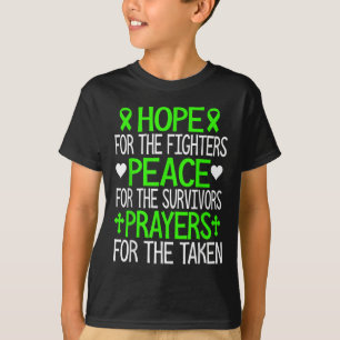 Hoffnung Frieden und Gebete Green Ribbon psychisch T-Shirt