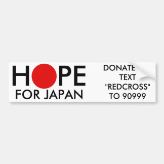 "Hoffnung für Entlastungs-Autoaufkleber Japans" Autoaufkleber