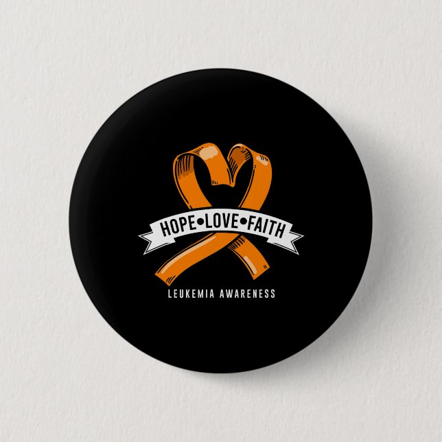 Hoffnung Glaube Liebe Leukämie Blutkrebs-Bewusstse Button (Vorderseite)