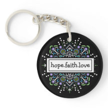 Hoffnung. Glaube. Liebe Lila und Black Mandala